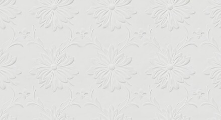 Fototapeta premium Embossed Elegance: A Textured Floral Pattern AI Generated