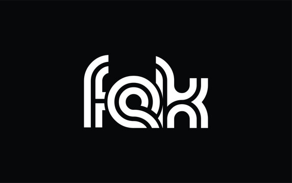 FEK Creative Unique Modern Letter Logo Design. Stylized logo featuring a unique letter design, presenting abstract minimalist aesthetics and modern appeal.