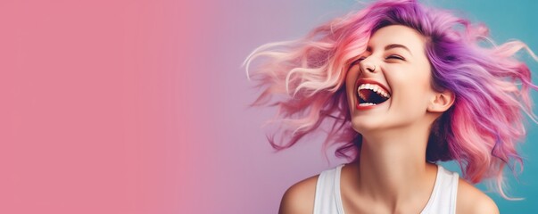 Joyful woman with vibrant, colorful hair (1)