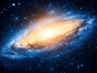 Majestic galaxy displaying its unique structure and supermassive core in the vast cosmic expanse