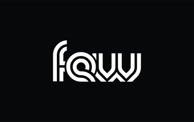FEW Creative Unique Modern Letter Logo Design. Stylized logo featuring a unique letter design, presenting abstract minimalist aesthetics and modern appeal.