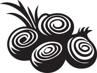 Onion silhouette vector art illustration. Onion vector icon. 