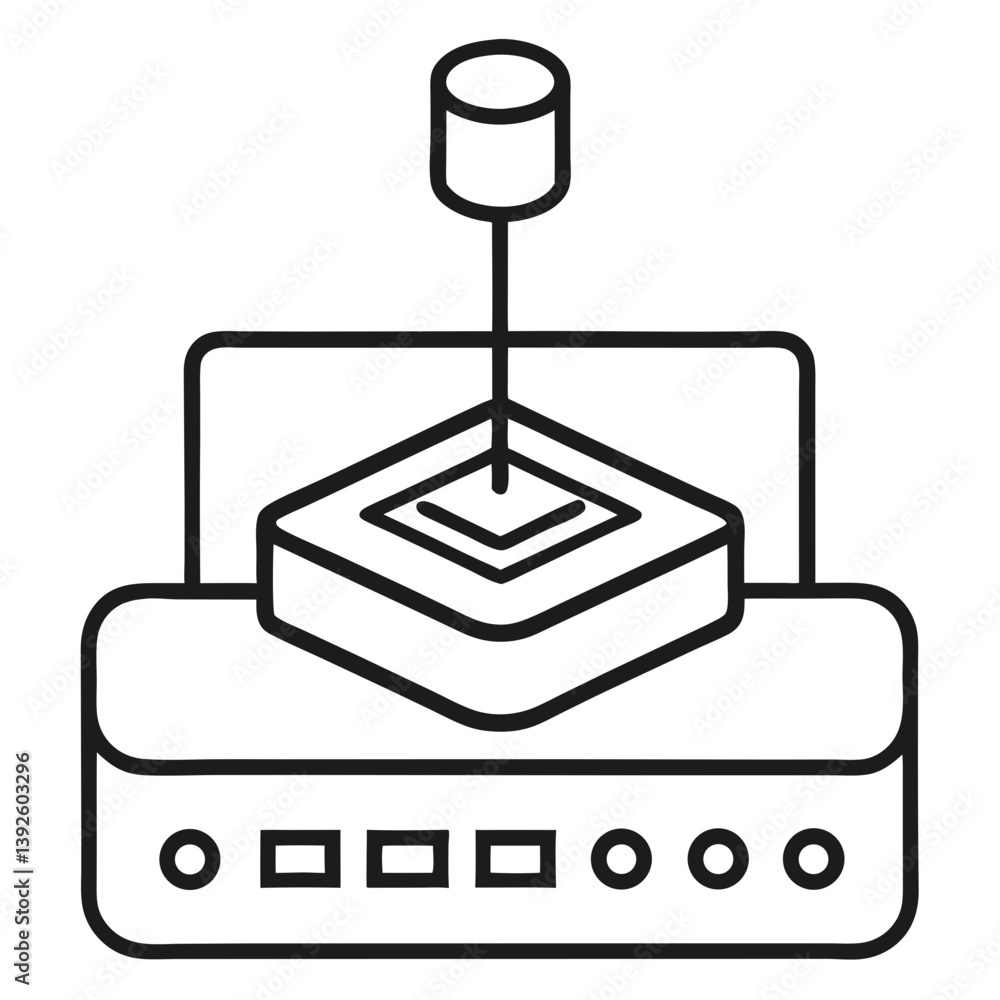 Aufkleber network switch line art coloring page for tech enthusiasts