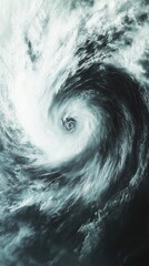 A swirling vortex of dark clouds