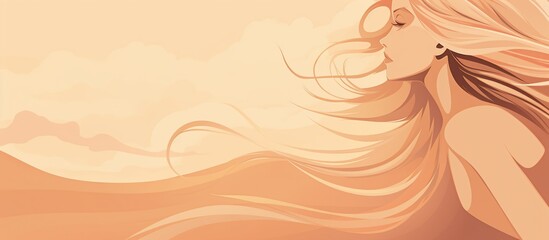 Woman with flowing hair, desert landscape (1)
