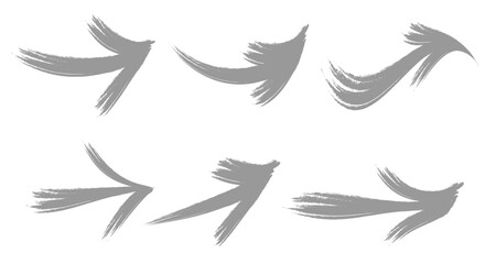 Black and Curved Arrows. Sign with arrows. . Black, grey and white arrows. 3 D models. Vector arrows. PNG