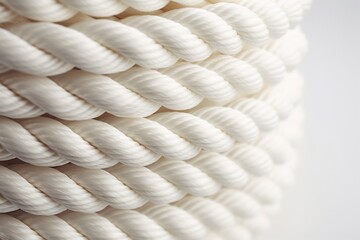 Close-up of stacked white ropes