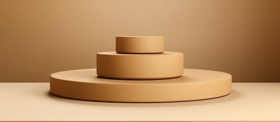 Minimalist, stacked, beige podiums