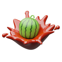 Watermelon juice 3d illustration