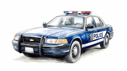 drawing of police car illustration