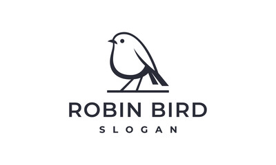 bird logo vector illustration, robin bird logo template