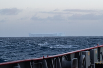 View to the ocean from the icebreaker. Antarctica, Southern Ocean. Scientific activities on the icebreaker ship. Drake passage. © Oleksandr Matsibura
