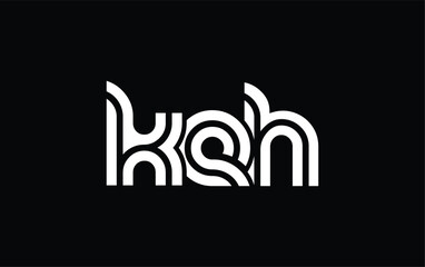 KEH Creative Unique Modern Letter Logo Design. Stylized logo featuring a unique letter design, presenting abstract minimalist aesthetics and modern appeal.