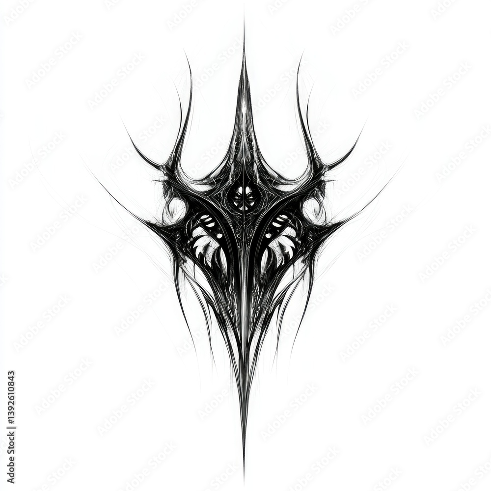 Aufkleber abstract sharp design in black and white on a white background