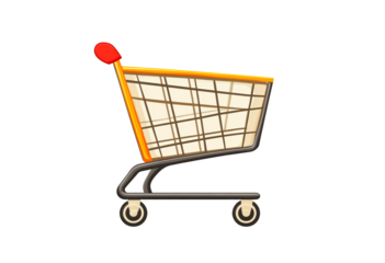 Shopping cart icon with a modern design isolated on transparent background