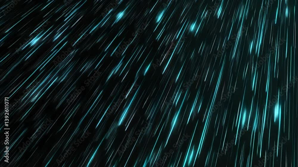 Poster dynamic blue light streaks pulsing across a dark background in motion