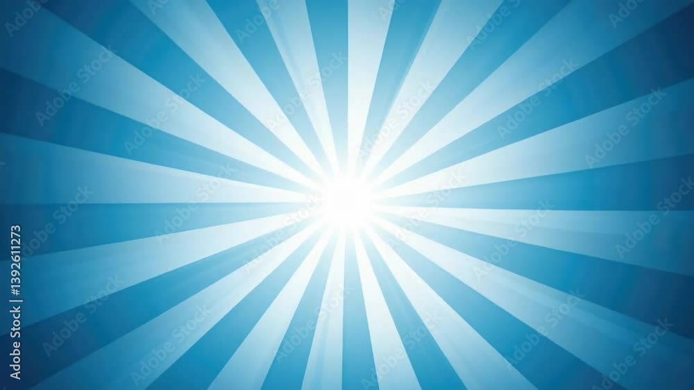 Poster radiant blue light burst with dynamic starburst effect transitioning to bright center
