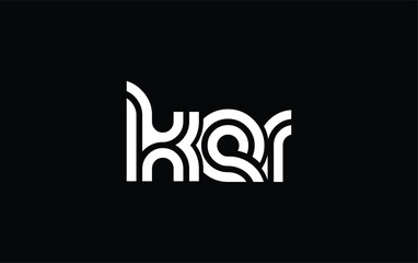 KER Creative Unique Modern Letter Logo Design. Stylized logo featuring a unique letter design, presenting abstract minimalist aesthetics and modern appeal.