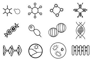  Protein Synthesis Line Art Explaining Genetic Coding and Protein Assembly