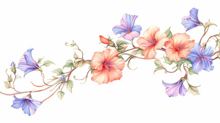 Fototapeta premium flower vine drawing illustration