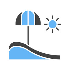 Umbrella on Beach icon vector image. Suitable for mobile apps, web apps and print media.