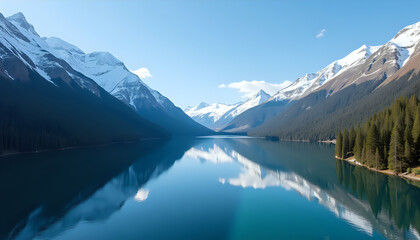 Fototapeta premium Serene Mountain Lake Scenery