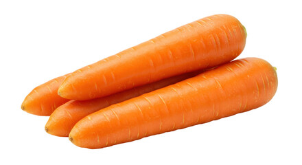 Isolated Three Fresh Carrots