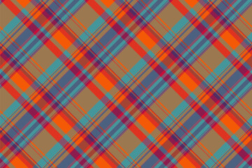 Endless background pattern texture, many seamless plaid textile. Woven fabric tartan check vector in red and pink colors.