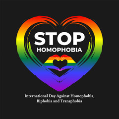Vector illustration of Stop Homophobia Day social media template