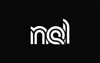 NEL Creative Unique Modern Letter Logo Design. Stylized logo featuring a unique letter design, presenting abstract minimalist aesthetics and modern appeal.