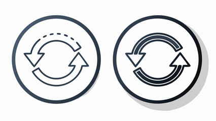 Circular Arrows Icons Set Continuous Process Loop Symbol Refresh Update Sign