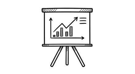 Hand Drawn Chart Presentation with Increasing Graph