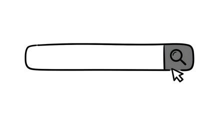 Doodle Search Bar with Cursor Illustration