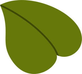 Olive Green Double Heart-Shaped Leaf Illustration