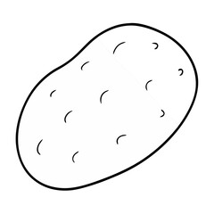 Potato Coloring Book Page Line Art Drawing Outline