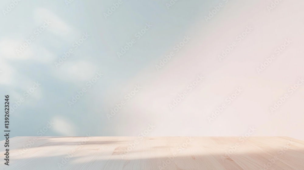 Poster wide uncluttered workspace design with focus on minimalism offering ample copy space for text overla