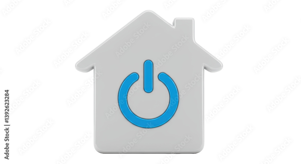 Poster isolated home automation icon with power symbol