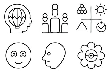 Psychological Test Line Art Visualizing Mental Health and Diagnosis Tools