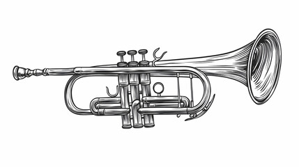 Obraz premium trumpet drawing illustration
