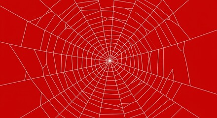 Obraz premium Crimson Web Entangled Design Red Threads Of Fate A Spider's Geometry Intricate Crimson Web Of Secrets Hidden In Plain Sight The Woven Labyrinth AI Generated