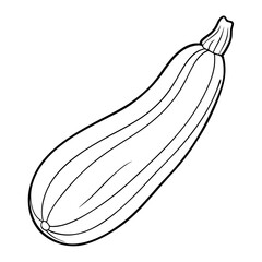 Zucchini Courgette Coloring Book Page Line Art