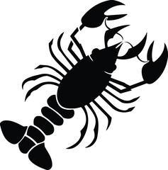 Obraz premium Lobster Black and White Illustration