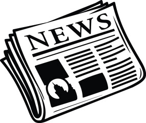 Newspaper Black and White Illustration Vector