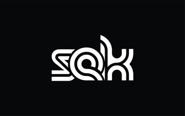 SEK Creative Unique Modern Letter Logo Design. Stylized logo featuring a unique letter design, presenting abstract minimalist aesthetics and modern appeal.