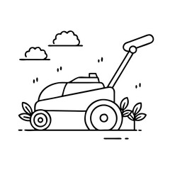 lawn mower icon, lawn mower vector illustration-simple illustration of lawn mower, perfect for lawn mower logos and icons