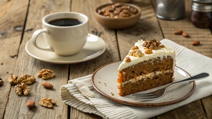 chocolate cake with coffee