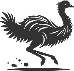 Emu bird vector silhouette