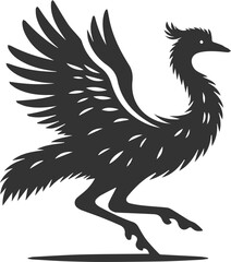Emu bird vector silhouette