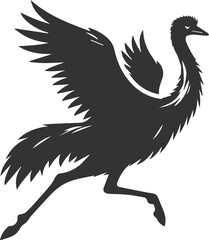 Fototapeta premium Emu bird vector silhouette