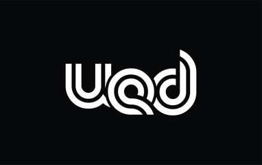 UED Creative Unique Modern Letter Logo Design. Stylized logo featuring a unique letter design, presenting abstract minimalist aesthetics and modern appeal.